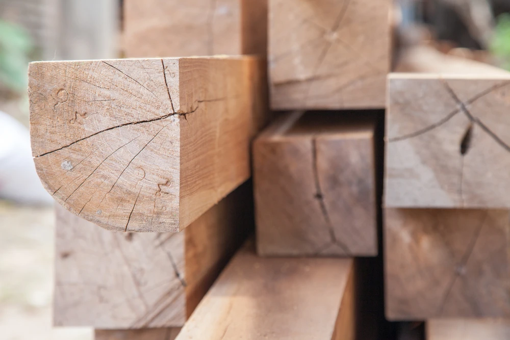 Stacked mining timbers ready for delivery from Platypus Timbers