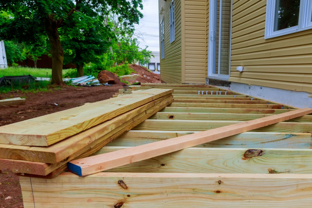 Hardwood flooring boards stacked at the Platypus Timbers sawmill