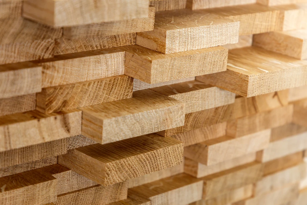Rough sawn hardwood timber ready for machining