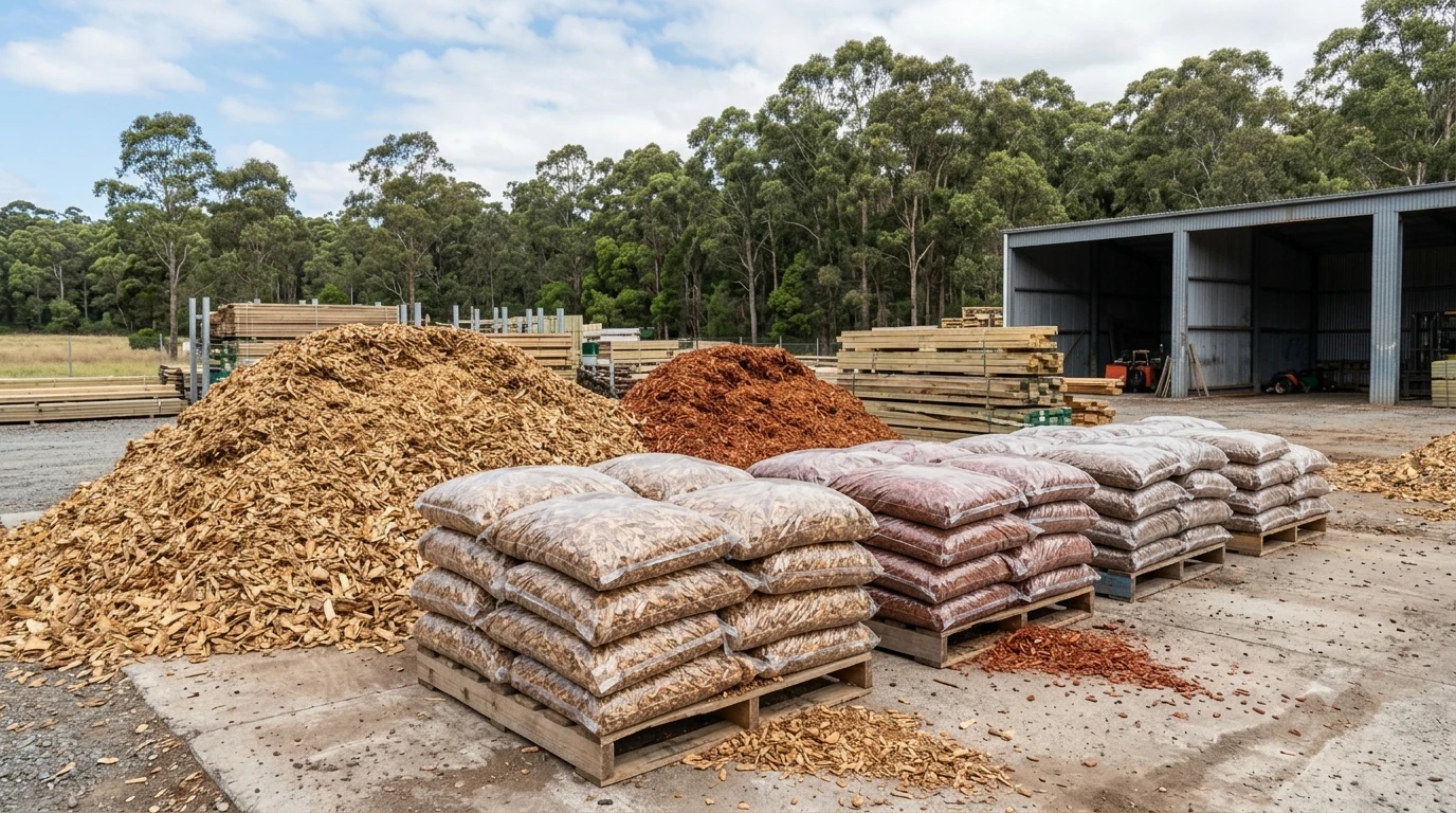 Rough sawn hardwood at the Platypus Timbers sawmill