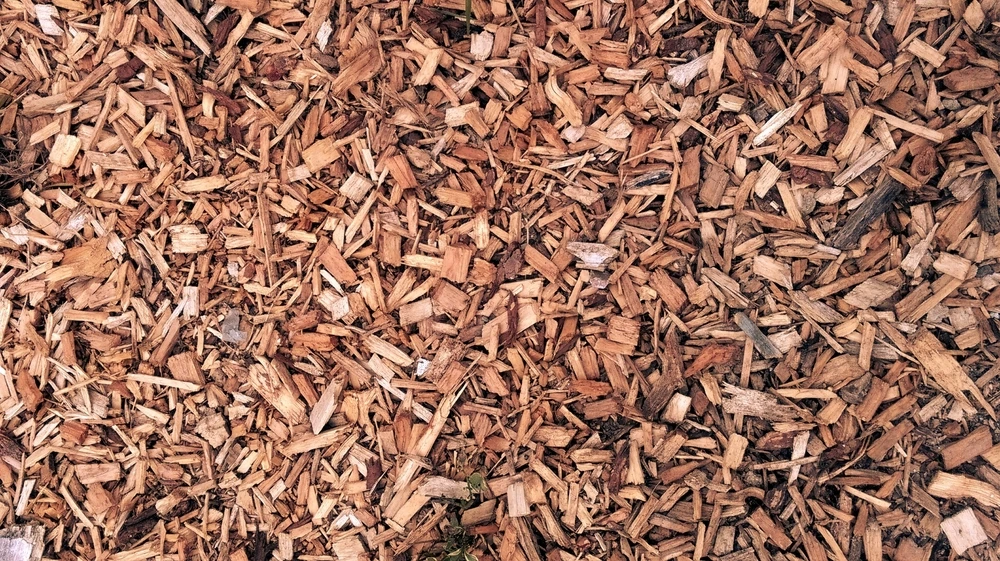 Wood chip stockpile ready for delivery in Mackay